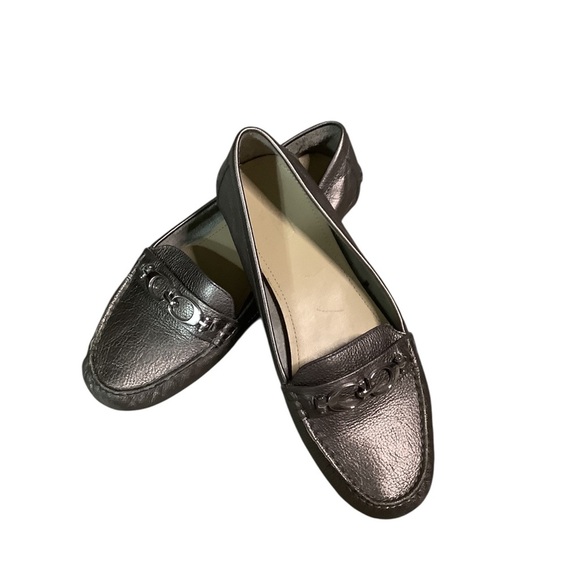 Coach Silver leather Loafers